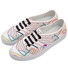 Pastel Abstract Pattern With Beige, Coffee Color Strap Women s Classic Low Top Sneakers by Casemiro