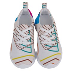 Pastel Abstract Pattern With Beige, Coffee Color Strap Running Shoes