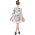 Pastel abstract pattern with beige, coffee color strap Kids  Quarter Sleeve Shirt Dress View2