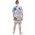 Pastel abstract pattern with beige, coffee color strap Men s Mesh Tee and Shorts Set View2