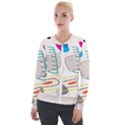 Pastel abstract pattern with beige, coffee color strap Velvet Zip Up Jacket View1