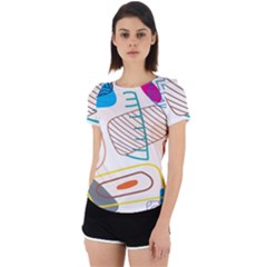 Pastel Abstract Pattern With Beige, Coffee Color Strap Back Cut Out Sport Tee by Casemiro