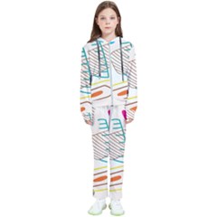 Pastel Abstract Pattern With Beige, Coffee Color Strap Kids  Tracksuit by Casemiro