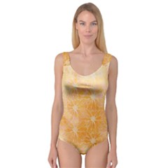 Flowers Pattern Orange Yellow Princess Tank Leotard 