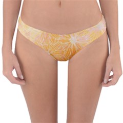 Flowers Pattern Orange Yellow Reversible Hipster Bikini Bottoms by alllovelyideas