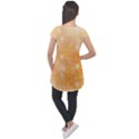 Flowers Pattern Orange Yellow Cap Sleeve High Low Top View2