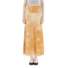 Flowers Pattern Orange Yellow Full Length Maxi Skirt by alllovelyideas