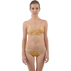 Flowers Pattern Orange Yellow Wrap Around Bikini Set by alllovelyideas