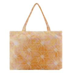 Flowers Pattern Orange Yellow Medium Tote Bag by alllovelyideas