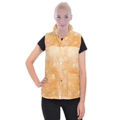 Flowers Pattern Orange Yellow Women s Button Up Vest by alllovelyideas