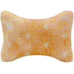 Flowers Pattern Orange Yellow Seat Head Rest Cushion by alllovelyideas