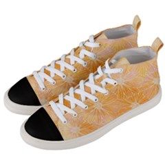 Flowers Pattern Orange Yellow Men s Mid-top Canvas Sneakers by alllovelyideas