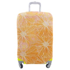 Flowers Pattern Orange Yellow Luggage Cover (medium)