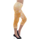 Flowers Pattern Orange Yellow Lightweight Velour Capri Leggings  View4