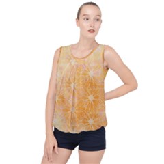 Flowers Pattern Orange Yellow Bubble Hem Chiffon Tank Top by alllovelyideas