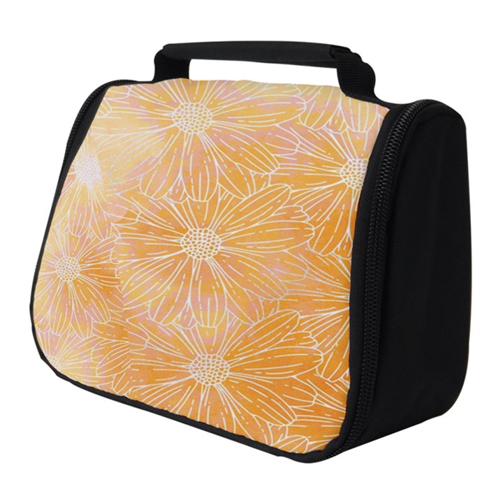 Flowers Pattern Orange Yellow Full Print Travel Pouch (Small)