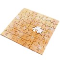 Flowers Pattern Orange Yellow Wooden Puzzle Square View2