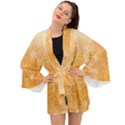 Flowers Pattern Orange Yellow Long Sleeve Kimono View1