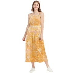 Flowers Pattern Orange Yellow Boho Sleeveless Summer Dress by alllovelyideas