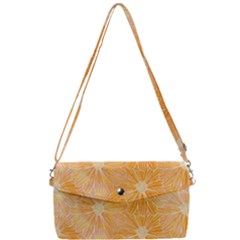 Flowers Pattern Orange Yellow Removable Strap Clutch Bag by alllovelyideas