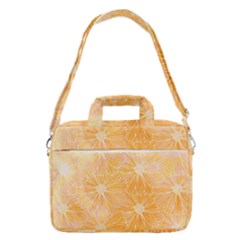 Flowers Pattern Orange Yellow Macbook Pro Shoulder Laptop Bag (large)