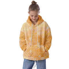 Flowers Pattern Orange Yellow Kids  Oversized Hoodie by alllovelyideas