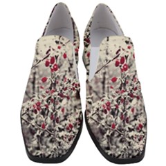 Berries In Winter, Fruits In Vintage Style Photography Women Slip On Heel Loafers by Casemiro