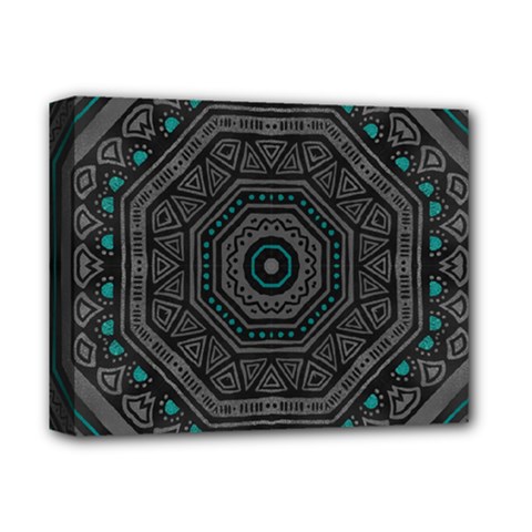 Mandala Vert Noir Pattern Deluxe Canvas 14  X 11  (stretched) by alllovelyideas