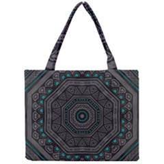 Mandala Vert Noir Pattern Mini Tote Bag by alllovelyideas