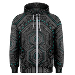 Mandala Vert Noir Pattern Men s Zipper Hoodie by alllovelyideas