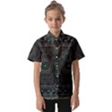 Mandala Vert Noir Pattern Kids  Short Sleeve Shirt View1