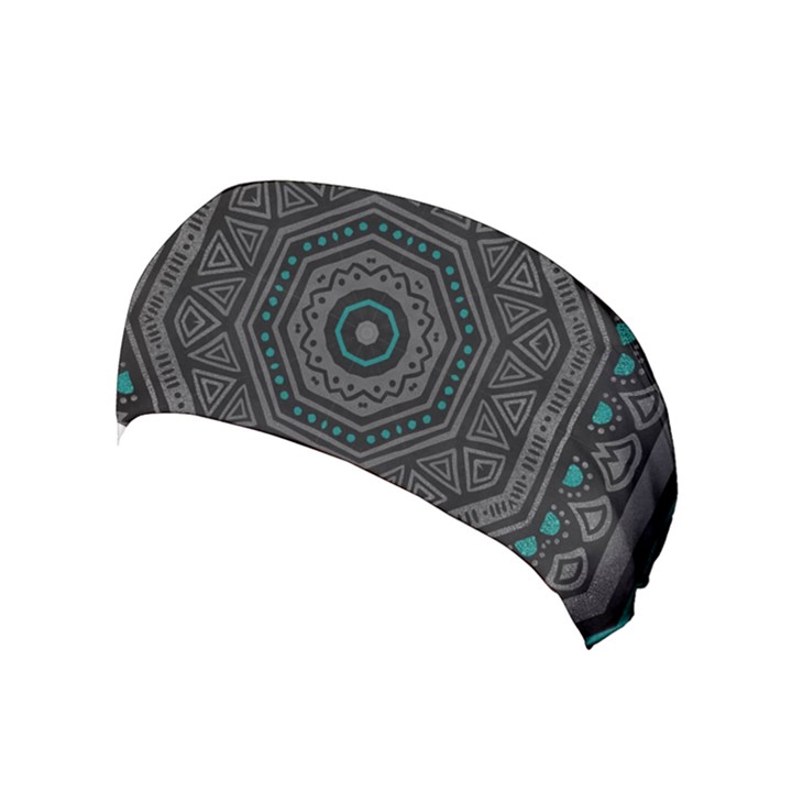 Mandala Vert Noir Pattern Yoga Headband