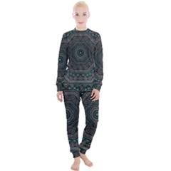 Mandala Vert Noir Pattern Women s Lounge Set by alllovelyideas