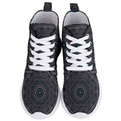 Mandala Vert Noir Pattern Women s Lightweight High Top Sneakers by alllovelyideas