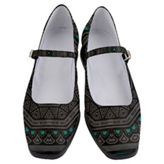 Mandala Vert Noir Pattern Women s Mary Jane Shoes by alllovelyideas