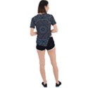 Mandala Vert Noir Pattern Asymmetrical Short Sleeve Sports Tee View4