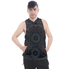 Mandala Vert Noir Pattern Men s Sleeveless Hoodie by alllovelyideas