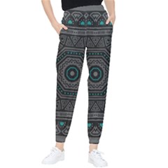 Mandala Vert Noir Pattern Tapered Pants