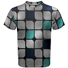 Pattern Abstrat Geometric Blue Grey Men s Cotton Tee by alllovelyideas