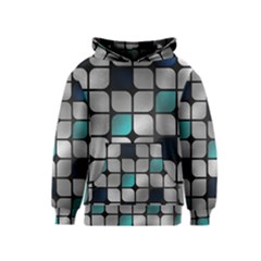 Pattern Abstrat Geometric Blue Grey Kids  Pullover Hoodie by alllovelyideas