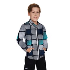 Pattern Abstrat Geometric Blue Grey Kids  Windbreaker by alllovelyideas