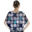 Pattern Abstrat Geometric Blue Grey Batwing Chiffon Blouse View2