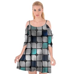 Pattern Abstrat Geometric Blue Grey Cutout Spaghetti Strap Chiffon Dress by alllovelyideas