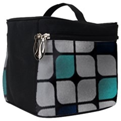 Pattern Abstrat Geometric Blue Grey Make Up Travel Bag (big) by alllovelyideas