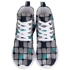 Pattern Abstrat Geometric Blue Grey Women s Lightweight High Top Sneakers by alllovelyideas