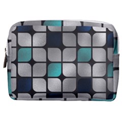 Pattern Abstrat Geometric Blue Grey Make Up Pouch (medium) by alllovelyideas