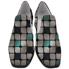 Pattern Abstrat Geometric Blue Grey Women Slip On Heel Loafers by alllovelyideas