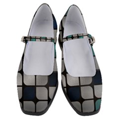 Pattern Abstrat Geometric Blue Grey Women s Mary Jane Shoes by alllovelyideas