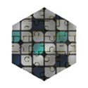 Pattern Abstrat Geometric Blue Grey Wooden Puzzle Hexagon View1