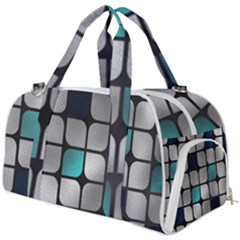 Pattern Abstrat Geometric Blue Grey Burner Gym Duffel Bag by alllovelyideas